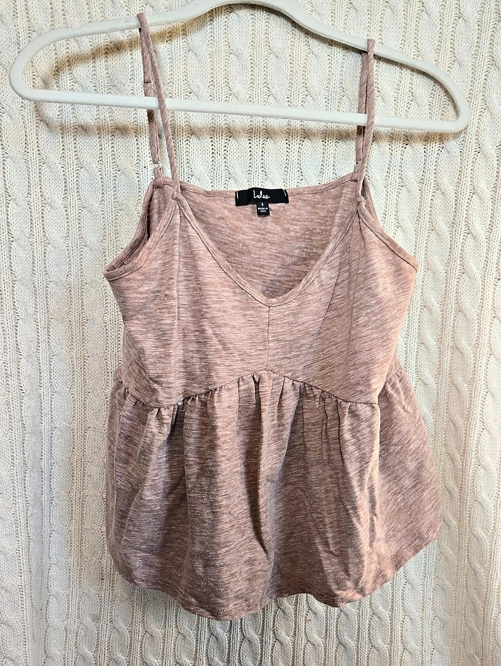 Lulus Pink Peplum Cami Size Small Like New